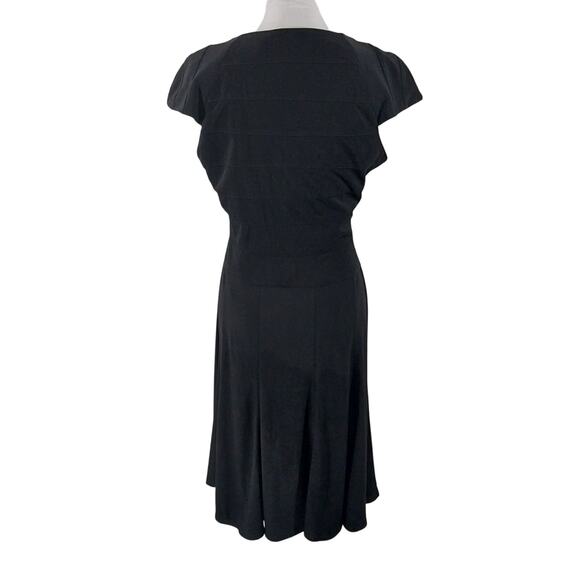 JONES WEAR DRESS! BLACK DRAPEY, FLOWING STRETCH KNIT CRISS-CROSS DRESS! SZ 12 - Picture 6 of 10